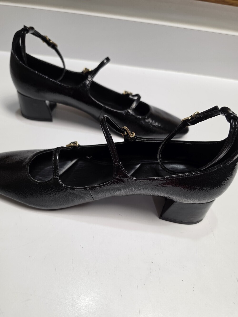 Zara Black Patent Leather Multi-Strap Mary Jane Shoes - Size (EU-41) 10 - 10.5 - Picture 5 of 12